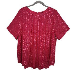 NEW Torrid Pink Abby Short Sleeve Sequin Top Plus Size 2